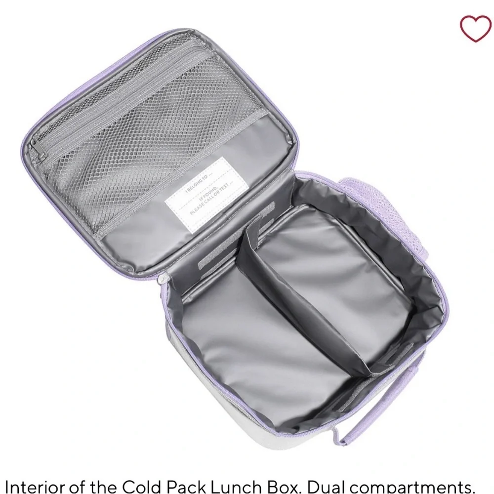 Pottery Barn Kids Mackenzie Silver Metallic Hearts Lunch Box